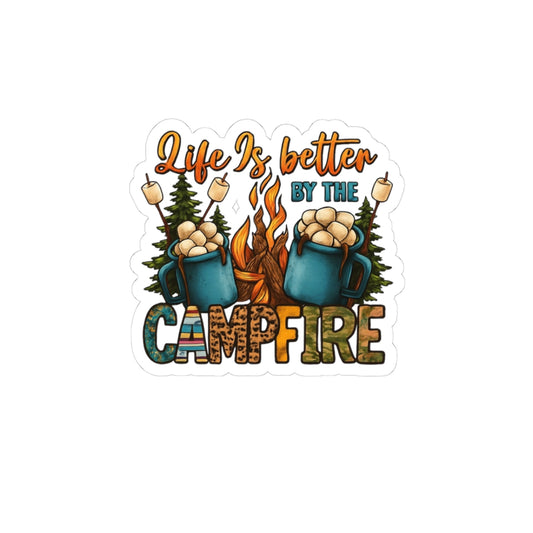 Campfire Life Kiss-Cut Stickers | Cozy Outdoor Vibes, Nature Lover Gifts, Camping Decor, Outdoor Adventure Décor, Sticker Pack