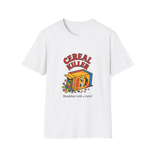 Funny Cereal Killer T-Shirt, Gift for Food Lovers, Humorous Tee, Breakfast Apparel, Casual Wear, Perfect for Birthdays